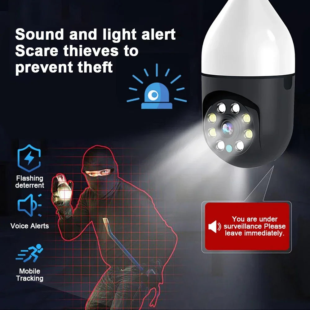 PEGATAH Tuya Smart Wifi Camera 1080P Bulb Light Color HD Cam Night Vision Wireless Indoor Home Security Protection IP Camera