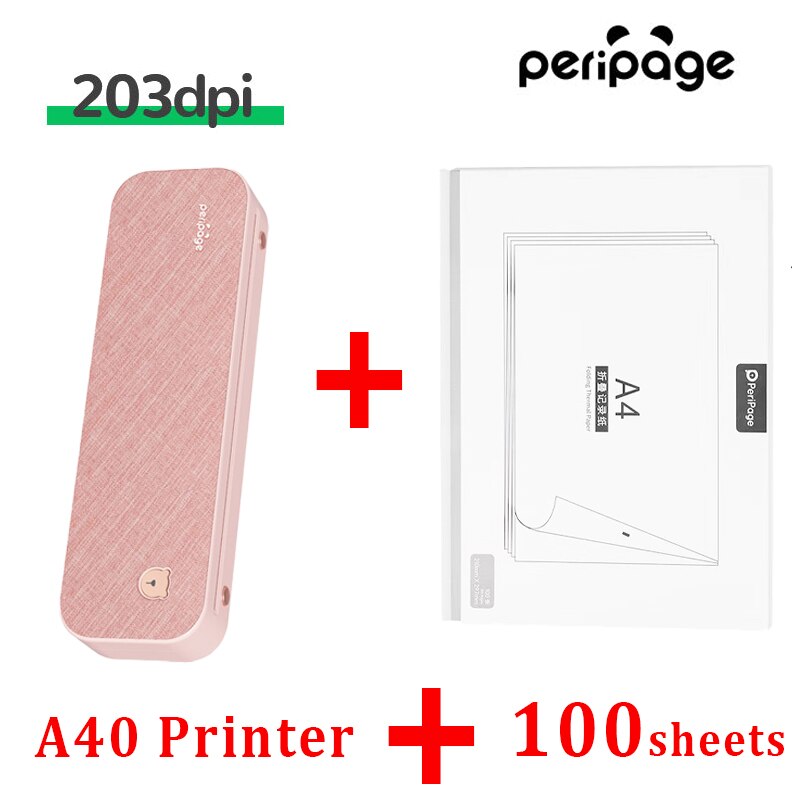 PeriPage 304DPI A4 Portable Printer Wireless Print PDF Webpage Contract Document Printers Study Bluetooth Mini A4 Printer