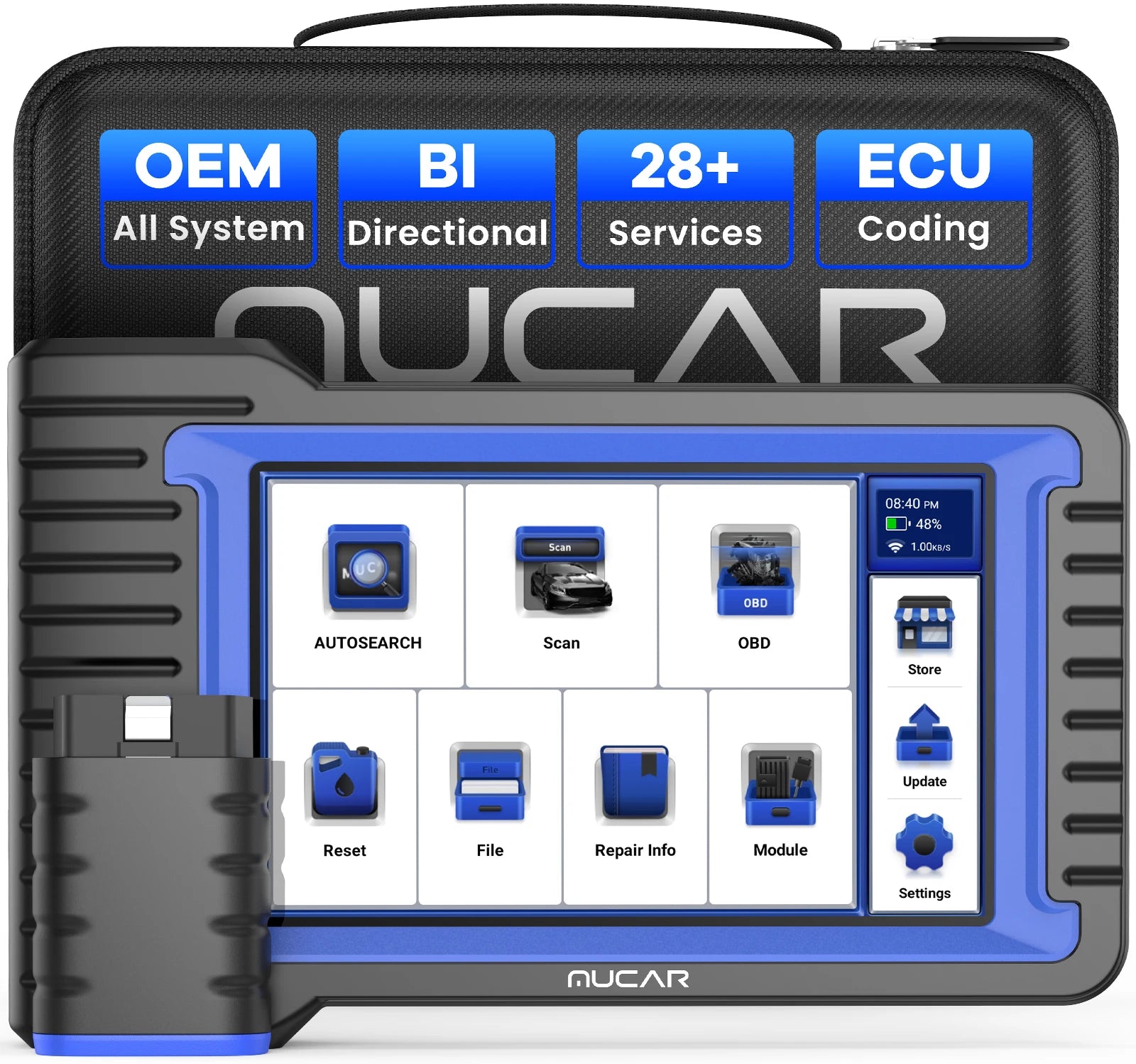 MUCAR VO7 VO7S Car Auto Diagnostic Tools DPF IMMO 28 Reset Full System Free Update 3 Years ECU Coding Active Test OBD2 Scanner