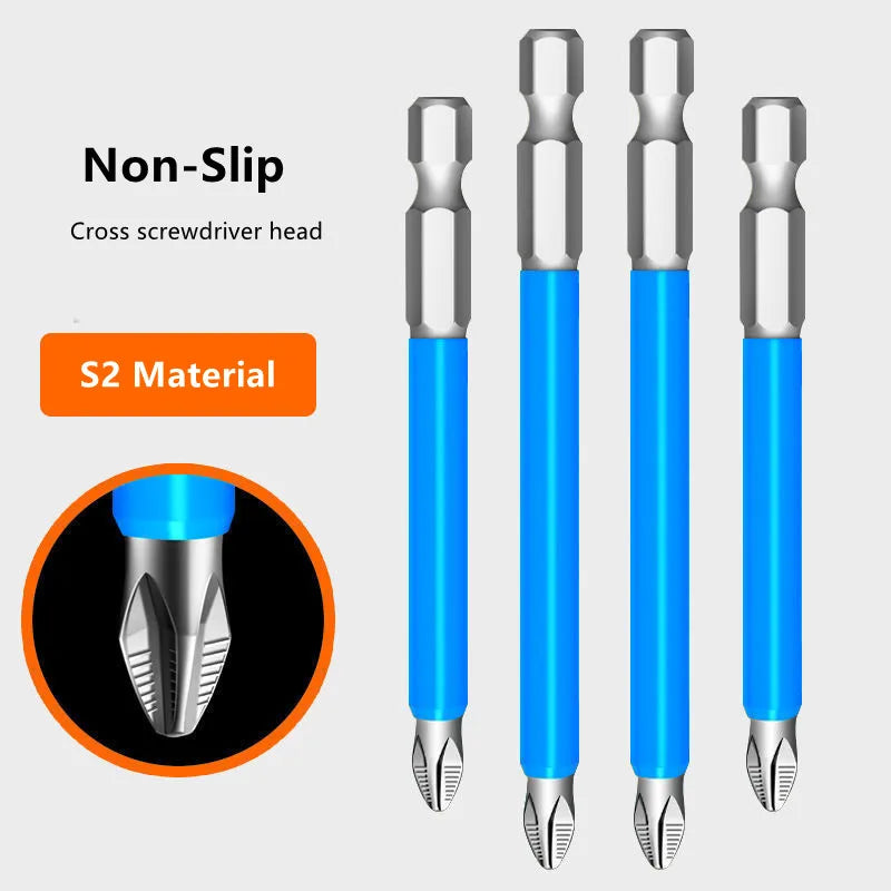 Non-slip wear-resistant screwdriver set strong magnetic high hardness super long cross electric batch electric drill