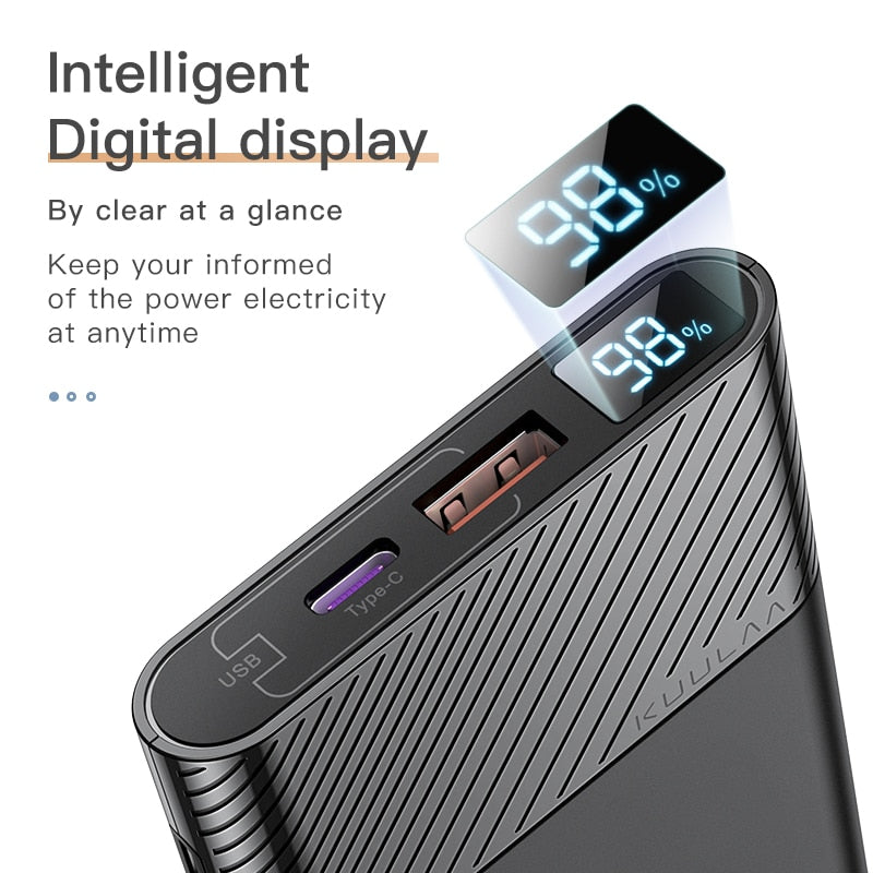 KUULAA Power Bank 10000mAh QC PD 3.0 PoverBank Fast Charging PowerBank 10000 mAh USB External Battery Charger For iPhone 14 13