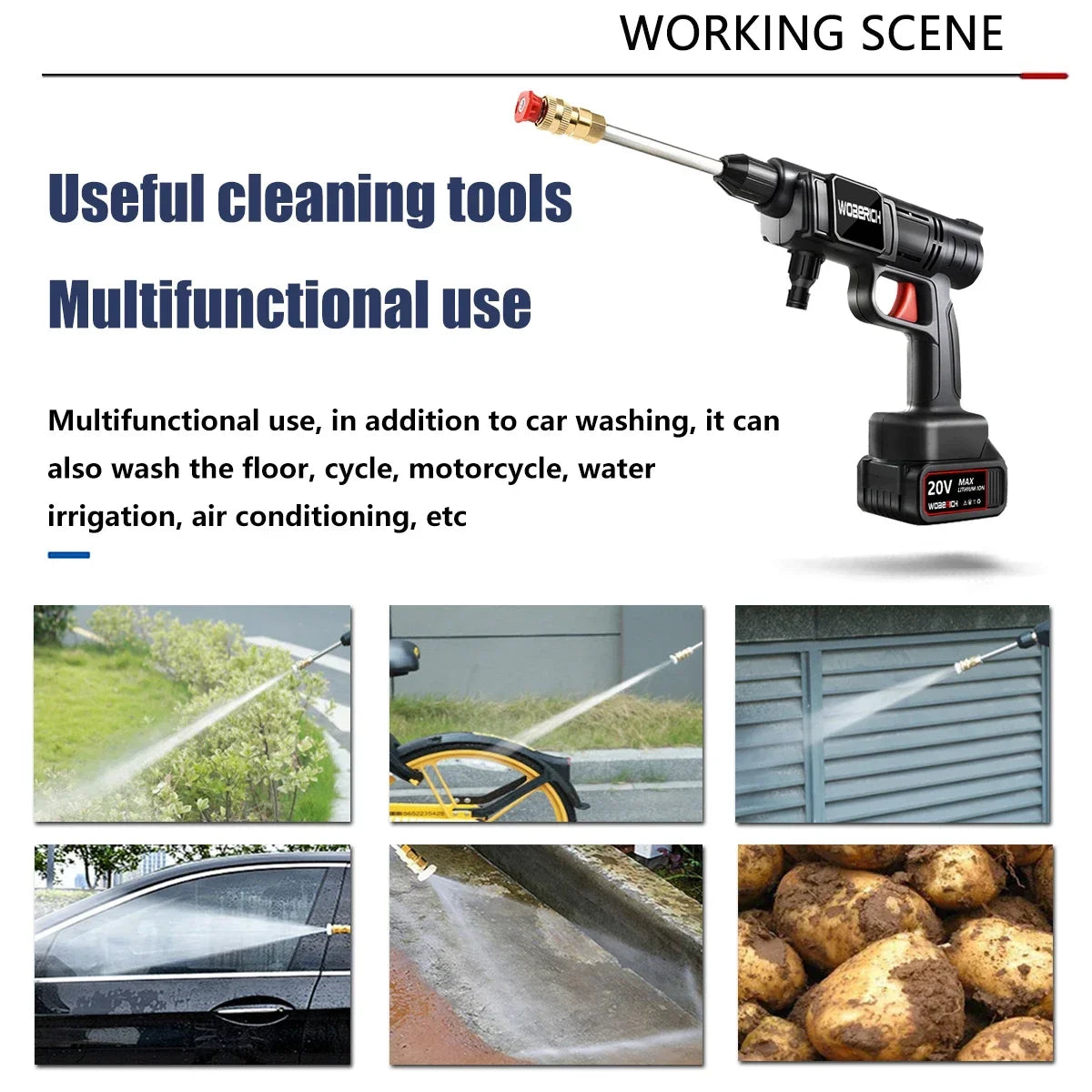Cordless High Pressure Cleaner Washer Spray Water Gun Car Wash Pressure Water Cleaning Machine for Makita 18V Battery