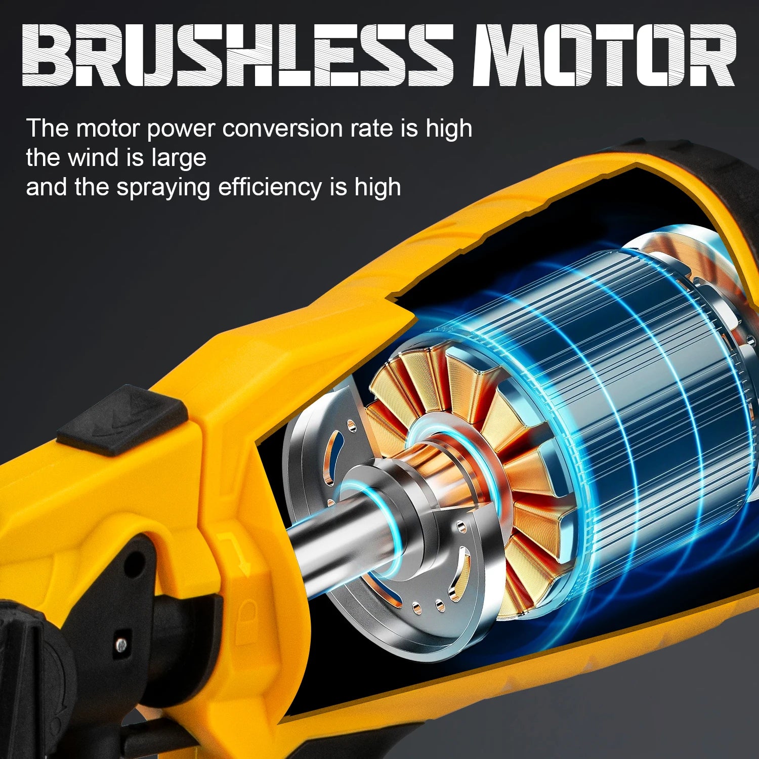 1000ML Brushless Electric Spray Gun HVLP Cordless Paint Sprayer Auto Furniture Steel Coating Airbrush For Makita 18V Battery