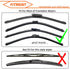 2PCS 35cm To 80cm Car Wiper Rubber Refill Blade Soft Insert Strip DIY Can Be Cut Windshield Wiper Replacement Parts  26" 32"