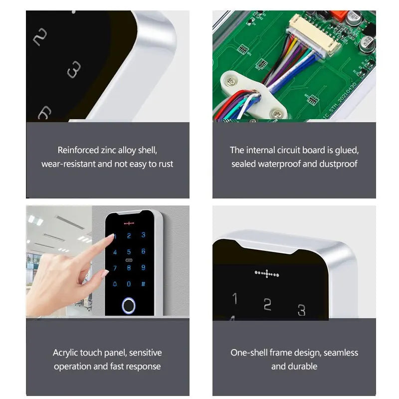 Fingerprint Door Access Control System Kit IP68 Waterproof Outdoor RFIC Access Control Keyboard Electric Magnetic Lock