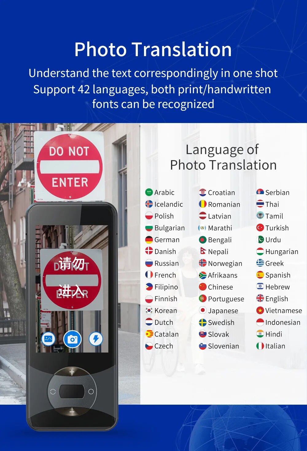 W10 Instant Voice Translator Language Translator In Real-time Smart Translator Supports 127 Online Languages Translation