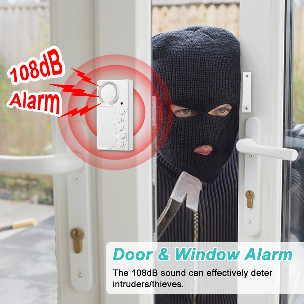 Wsdcam 4 in1 Freezer Door Alarm Window Security Alarm 108 dB Loud Alarm Door Opening Sensor Adjustable Delay Refrigerator Alarm