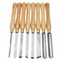 Lathe Chisel Wood Turning Tool High Speed Steel with Wooden Handle Woodworking Tools 8 PCS HSS Blade Lathe Set