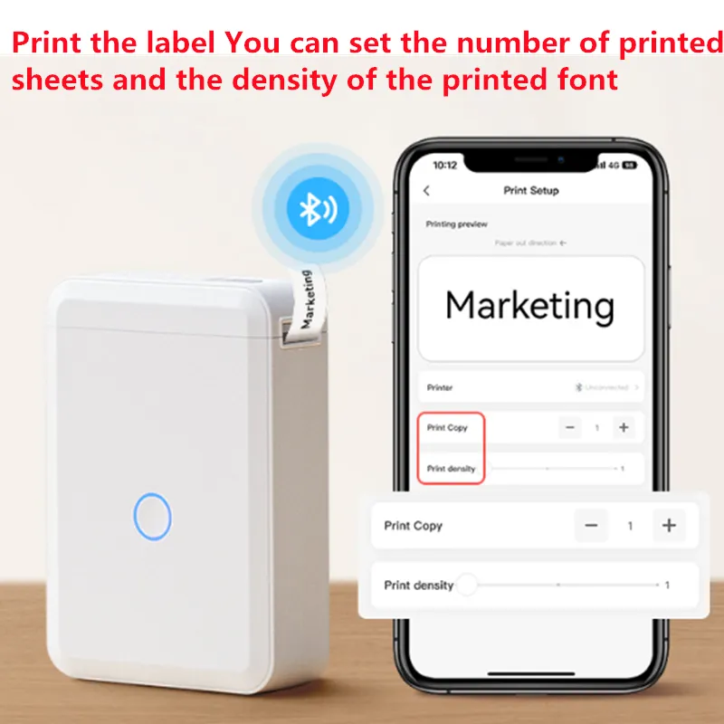 Niimbot D110 Portable Pocket Label Printer / Bluetooth Wireless Handheld Mini Thermal Label/Price Printer For Office/Home/Store
