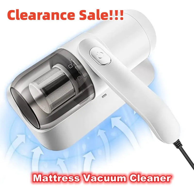 Mattress Vacuum Cleaner Handheld Cordless UV Vacuum Mite Remover Double Beat Effectively Dust Collection Cleaning Bed Sofa Cloth