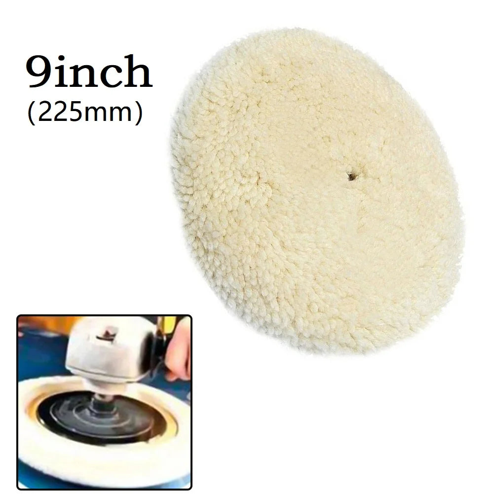 225mm 9 Inch Wool Polishing Pad For Polisher Machine Waxing Polishing Buffing Car Paint Care Polisher Pads For Car Polisher