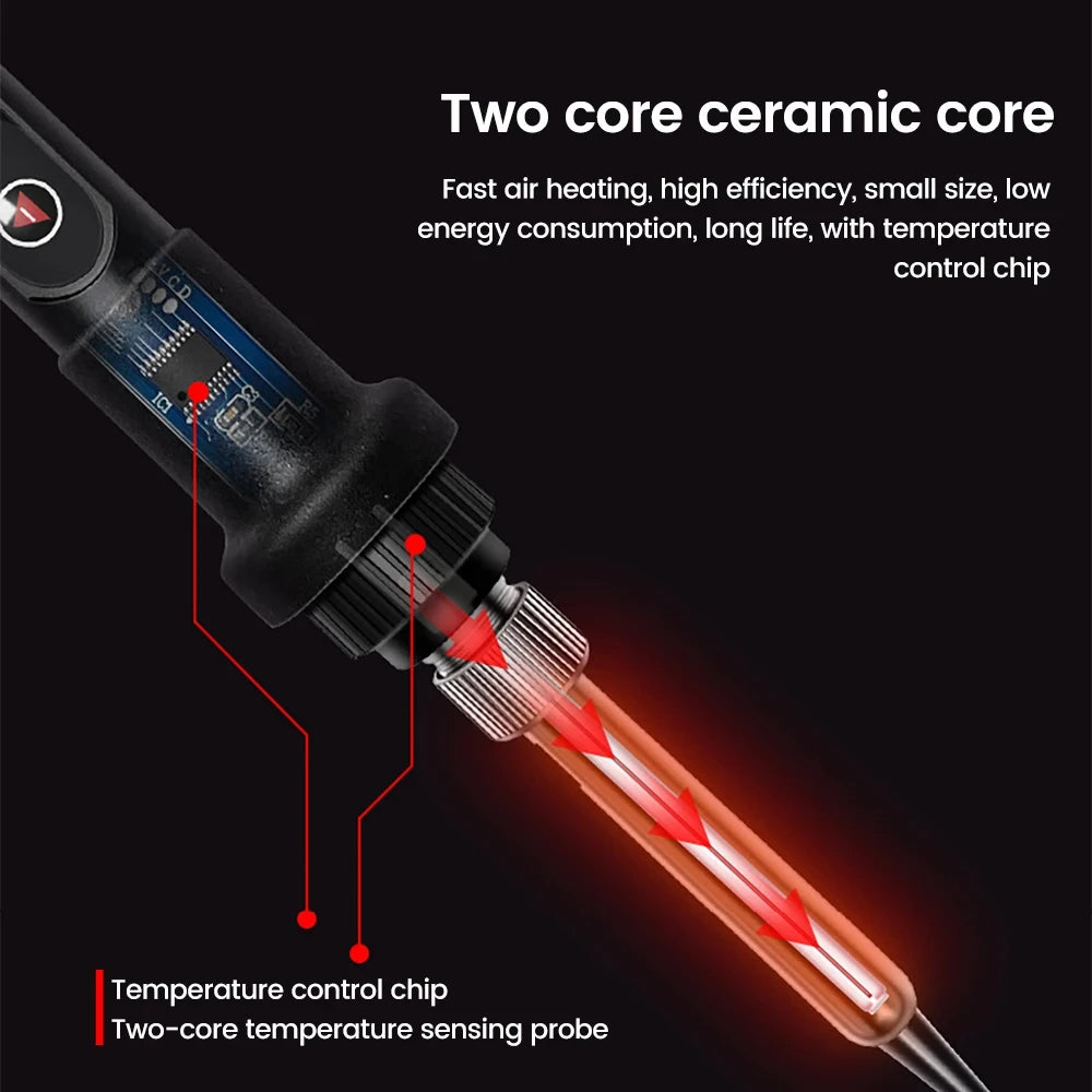 80W Electric Soldering Iron Adjustable Temperature LED Digital Display Electric Soldering Pen for Jewelry Repair Welding Tool