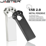 JASTER Metal cat claw USB 2.0 Flash Drive 64GB 32GB High speed Pen drive 16GB Memory stick Free custom logo Creative gift U disk