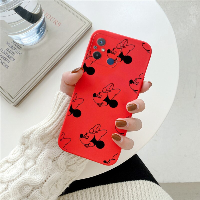 For Redmi 12 C Redmi12C 6.71'' Case Lovely Disney Mickey Mouse Minne Silicone Cover For Xiaomi Redmi 12C Matte Soft Funda Bumper