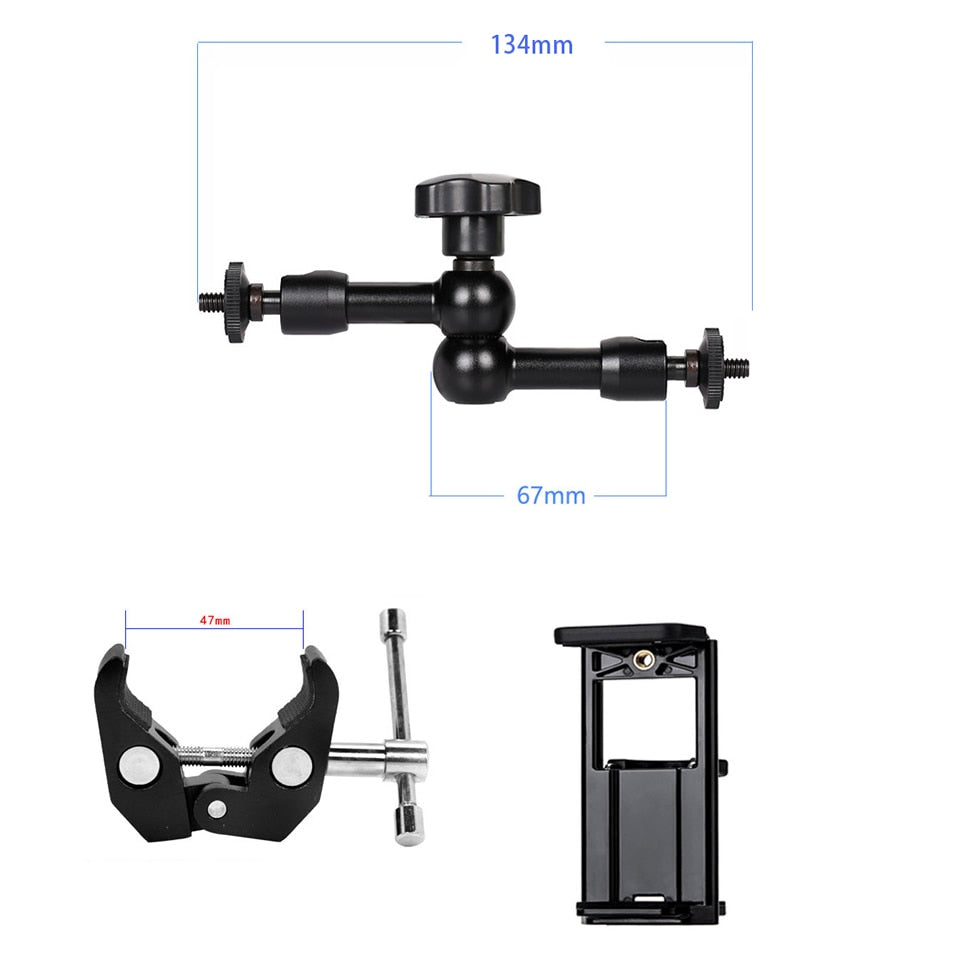 4-11 inch Tablet Car Holder Magic Arm Clamp with 1/4" Adapter for iPad Back Seat Supporter Stand Phone Tablet Accessories in Car