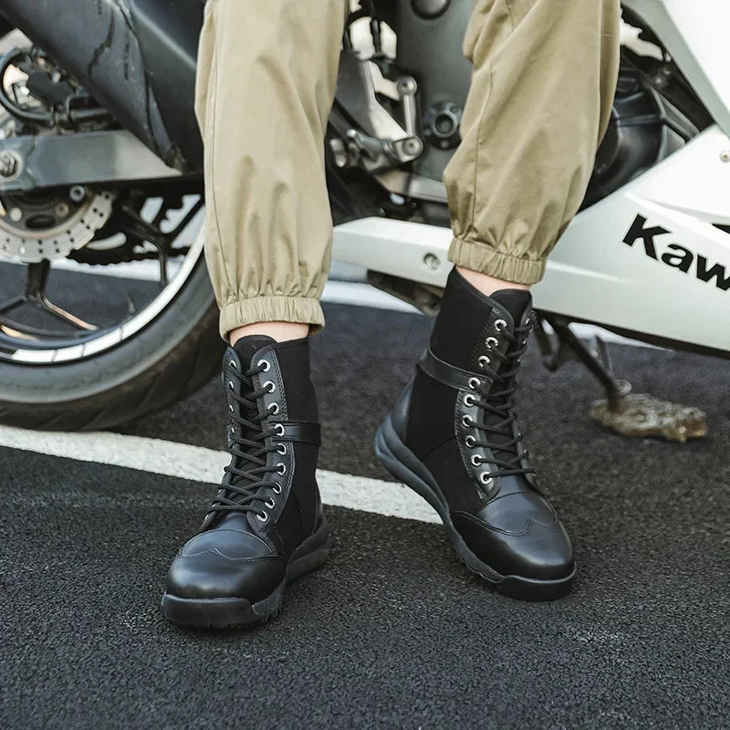Motorcycle Boots For Men Black Ankle Boots Off-road Motorbike Racing Shoes Riding Equipment Breathable Durable Shockproof Soft