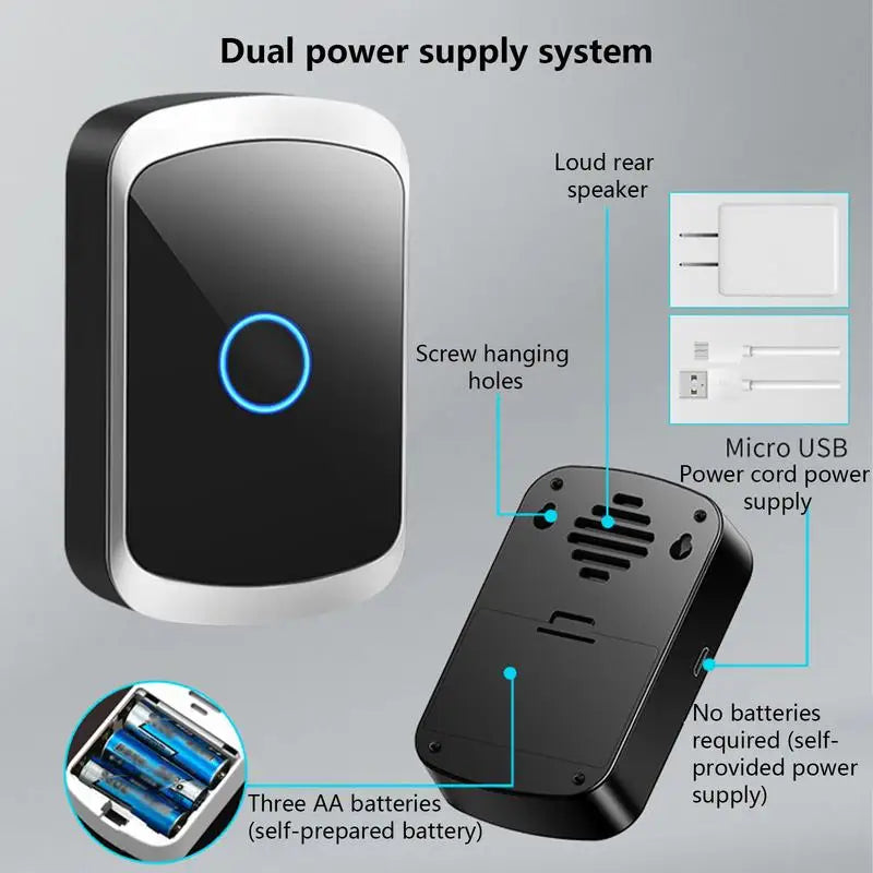 Home Welcome Doorbell Intelligent Wireless Doorbell Waterproof 60 Songs Remote Smart Door Bell