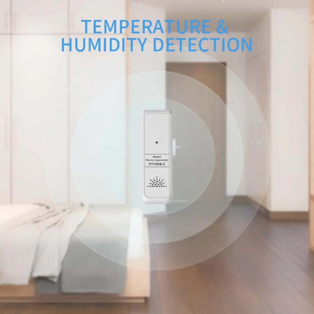 Tuya Smart Outdoor Mini Temperature Humidity Sensor -20℃-70℃ Detection Range Mobile App Remote Monitoring Support Gateway