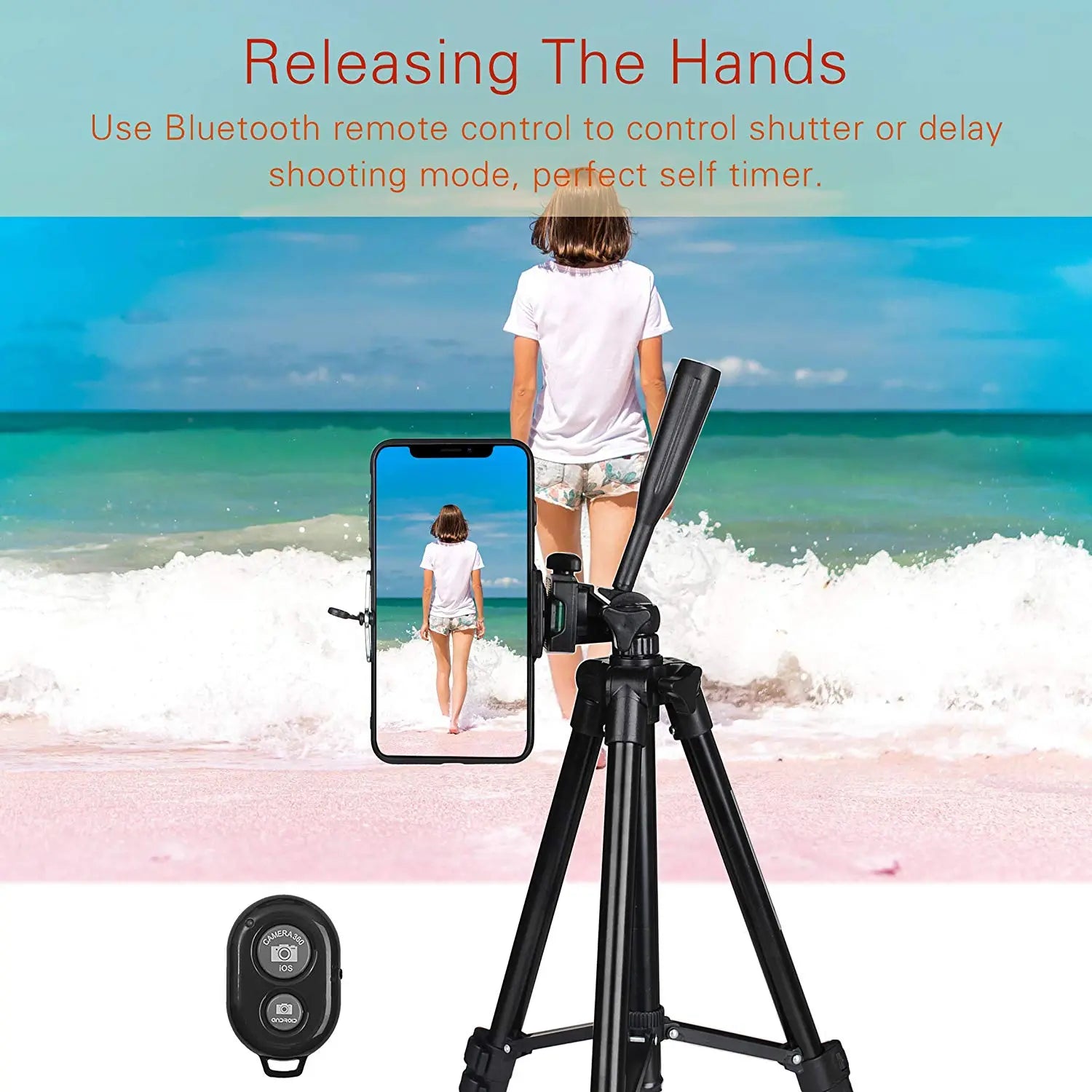 NA-3120 Phone Tripod Stand 40inch Universal Photography for Gopro iPhone Samsung Xiaomi Huawei Phone Aluminum Travel Tripode