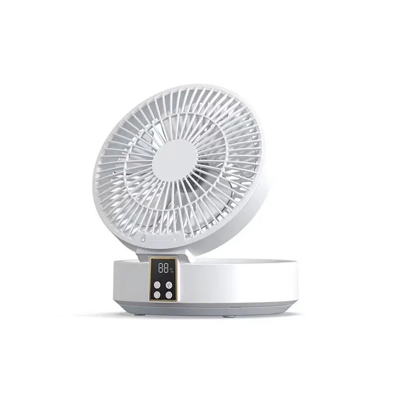 Fan With Remote Control 2023 Portable Wall-Hanging Rechargeable Usb Electric Folding Fan Nightlight Air Cooler Household