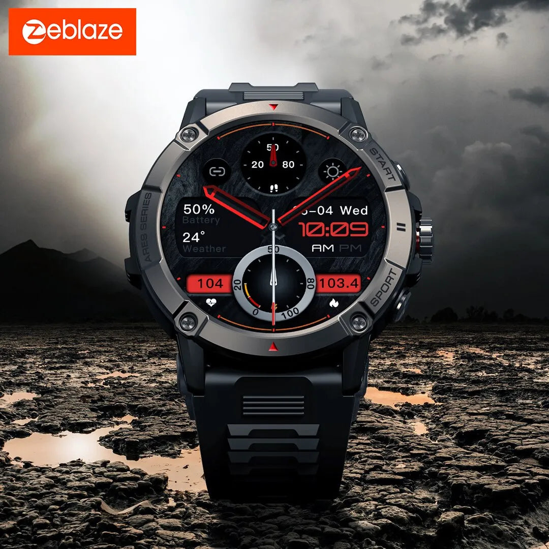 Zeblaze Ares 3 Smart Watch Large 1.52 Inch IPS Display Voice Calling 100+ Sport Modes 24H Health Monitor Smartwatch