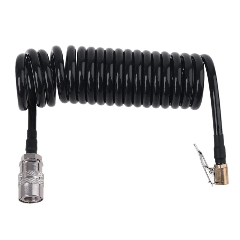 3/5/7/10/15m Recoil Flexible Air Hose Compressor Fitting Tire Inflatable Tube with Quick Air Chuck & fast connect female