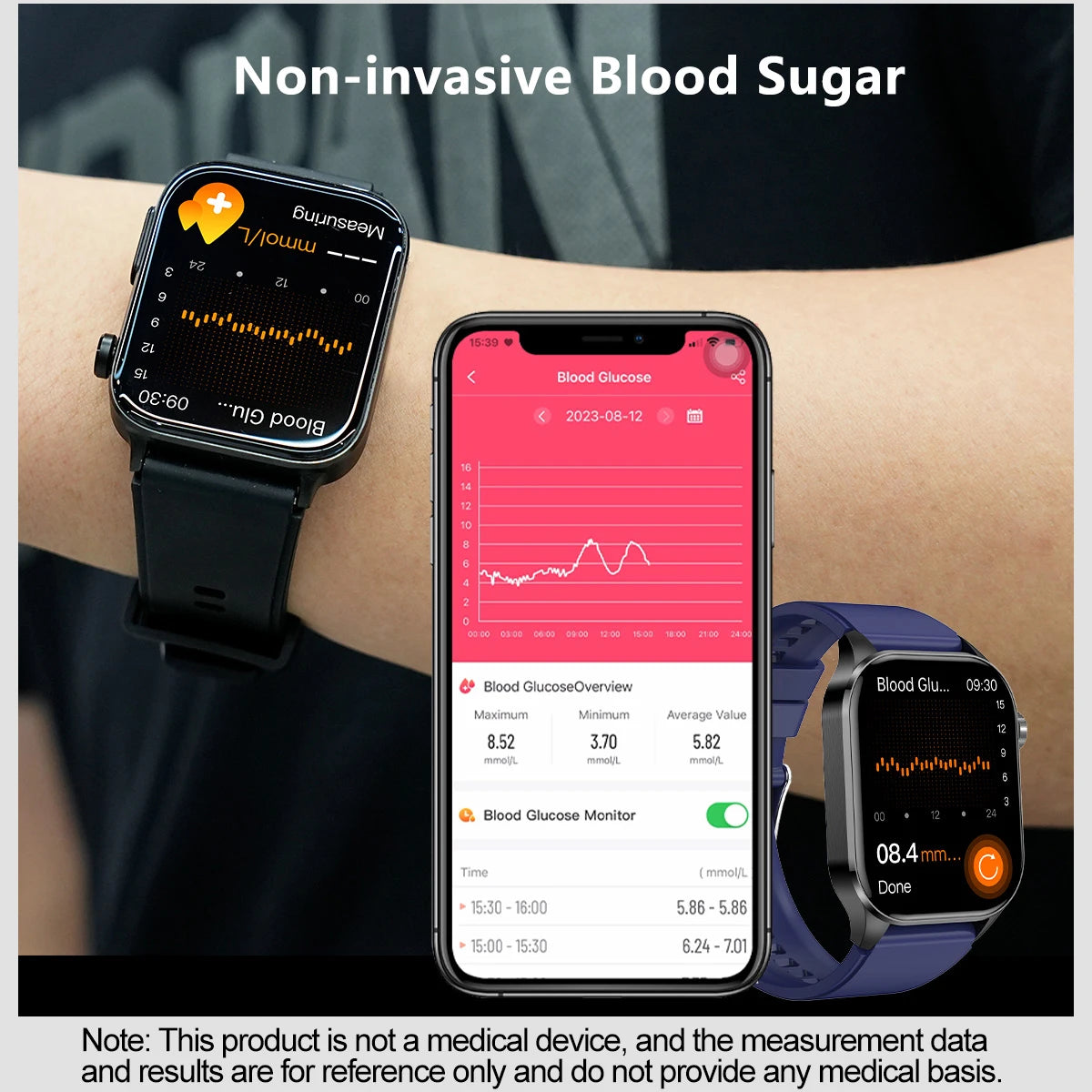 2024 New ECG+PPG +HRV Uric Acid Non invasive Blood Glucose Smart Watch Men Bluetooth Call Blood Lipid Blood Pressure Smartwatch