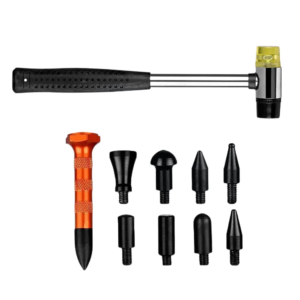 Auto Body Dent Repair Tool 8 Parts Head Car Dings Tabs Down Repair Puller Nylon Car Bumping Level Hammer Car Body Repair Tools