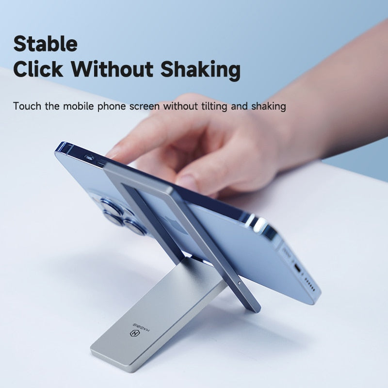 Hagibis Foldable Cell Phone Stand Metal Desktop Holder Adjustable Portable Phone Cradle Dock for iPhone 13 12 Pro Max SE Xiaomi