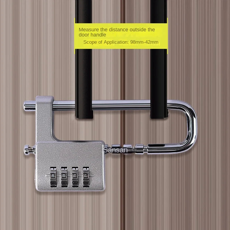 New Adjustable Lengthened U-shaped Lock Padlock File Cabinet Wardrobe Door Handle Lock Anti-theft Password Lock