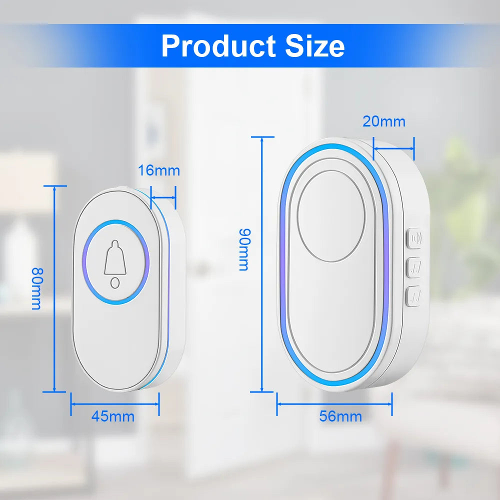 Awapow IP65 Waterproof Wireless Doorbell Smart Home Outdoor Door Bell 39 Ringtone 4 Volume Adjustable LED Flash Security Alarm