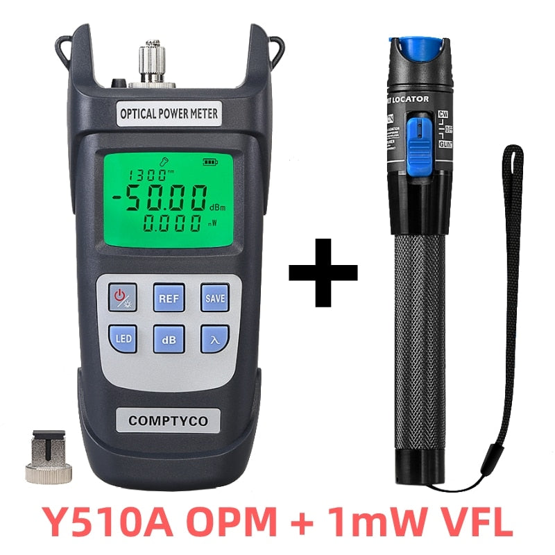 AUA-Y510A Optical Power Meter(OPM -50 ~+26dBm)&Visual Fault Locator(50/1/10/20/30mw VFL) FTTH Fiber Tester Tool Kit (Optional)