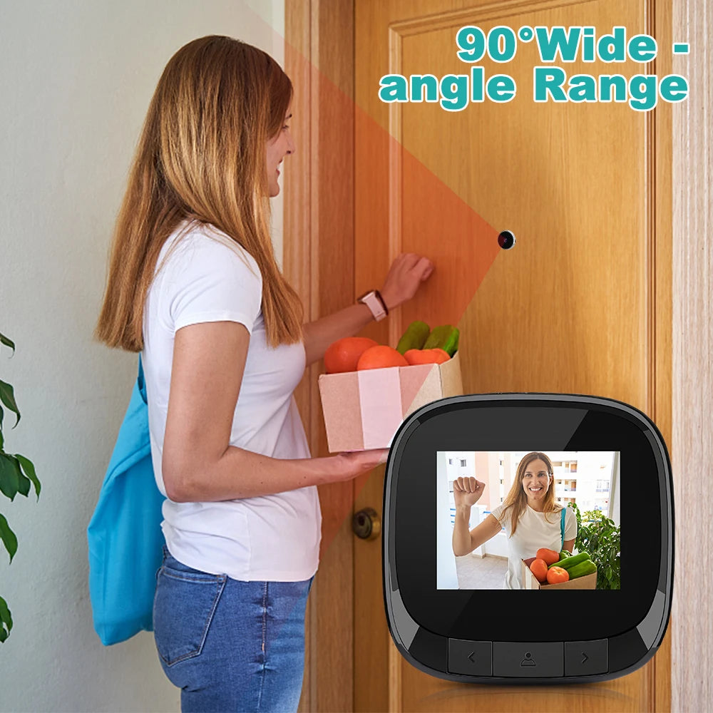Camluxy 2.4 inch Electronic Peephole Viewer LCD Digital Doorbell 90° Door Eye Doorbell Camera Viewer Safety Outdoor Monitor