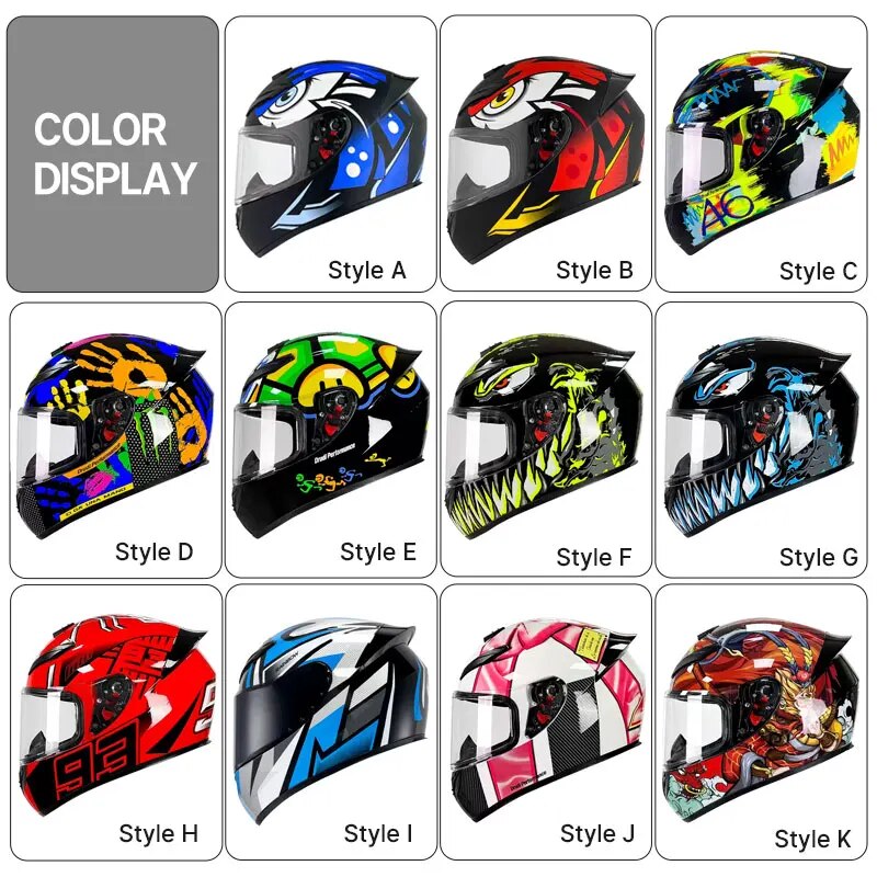 Classic Motorcycle Helmet Double Lens Full Face Helmet Casco Para Carreras de Coches Moto Cascos Motociclistas Capacete