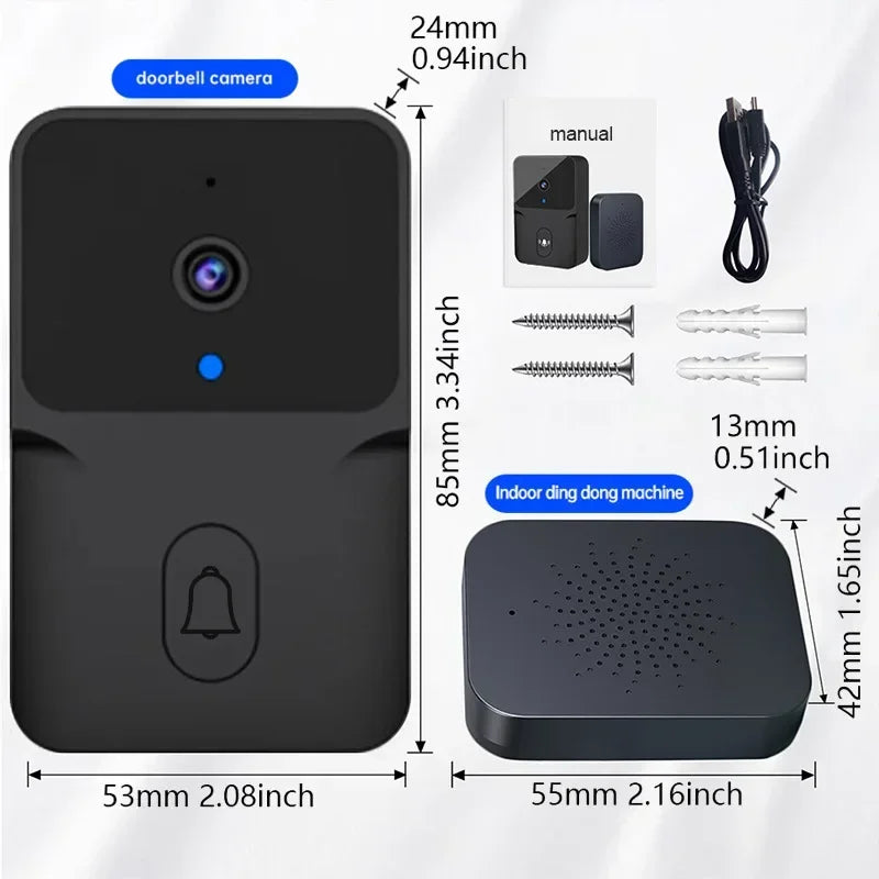 Tuya WiFi Video Doorbell Wireless HD Camera PIR Motion Detection IR Alarm Security Smart Home Door Bell WiFi Intercom for Home