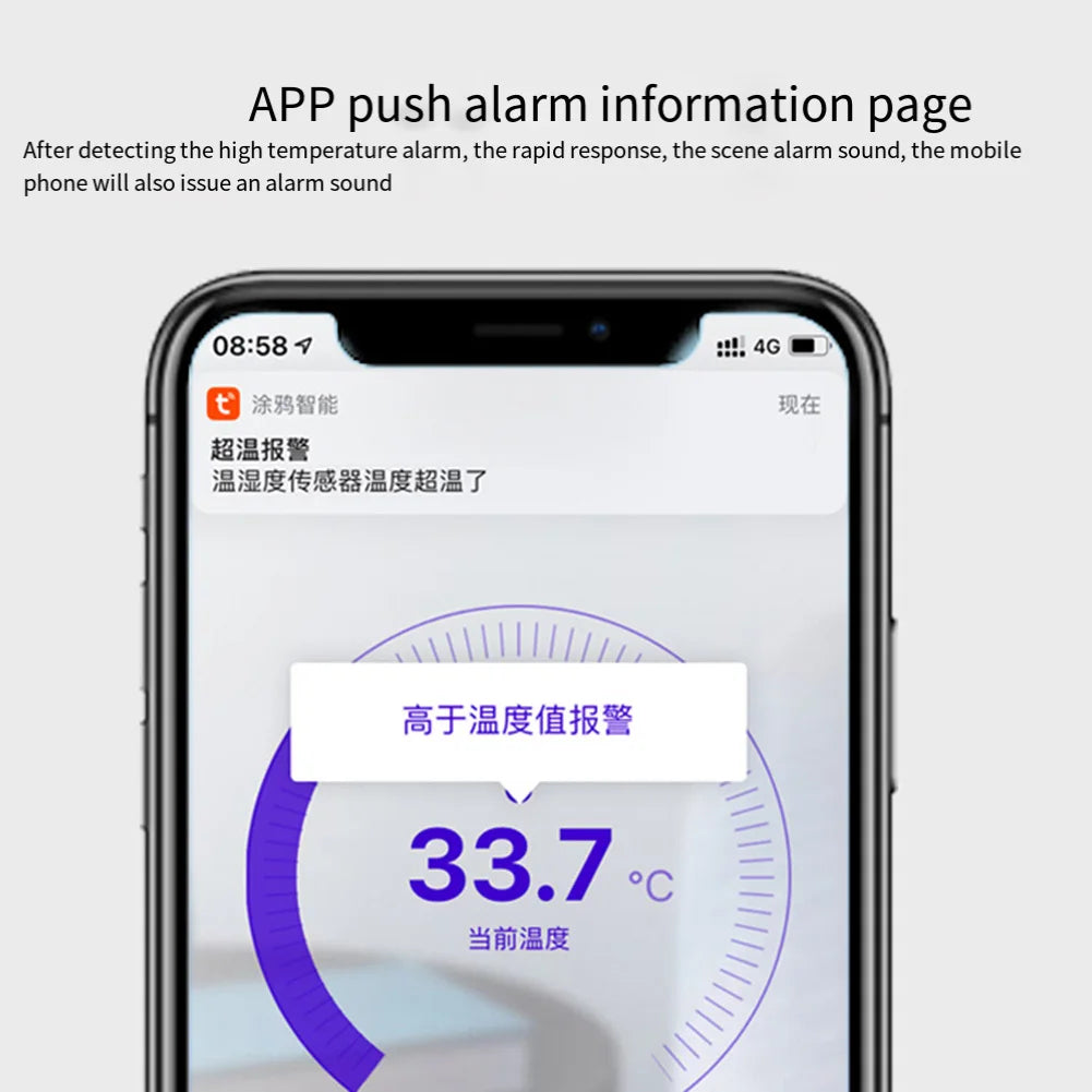 Tuya Smart Home Wifi Temperature Sensor Digital Smart Life Thermometer Sensor Indoor Hygrometer Thermometer With LED Display