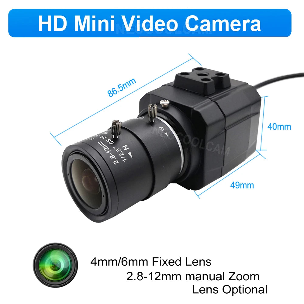 NEOCoolcam 4 Megapixels HD PC Webcam With 4mm/6mm/2.8-12mm Varifocal Zoom Lens UVC OTG Mini Video Live Streaming 2K USB Camera