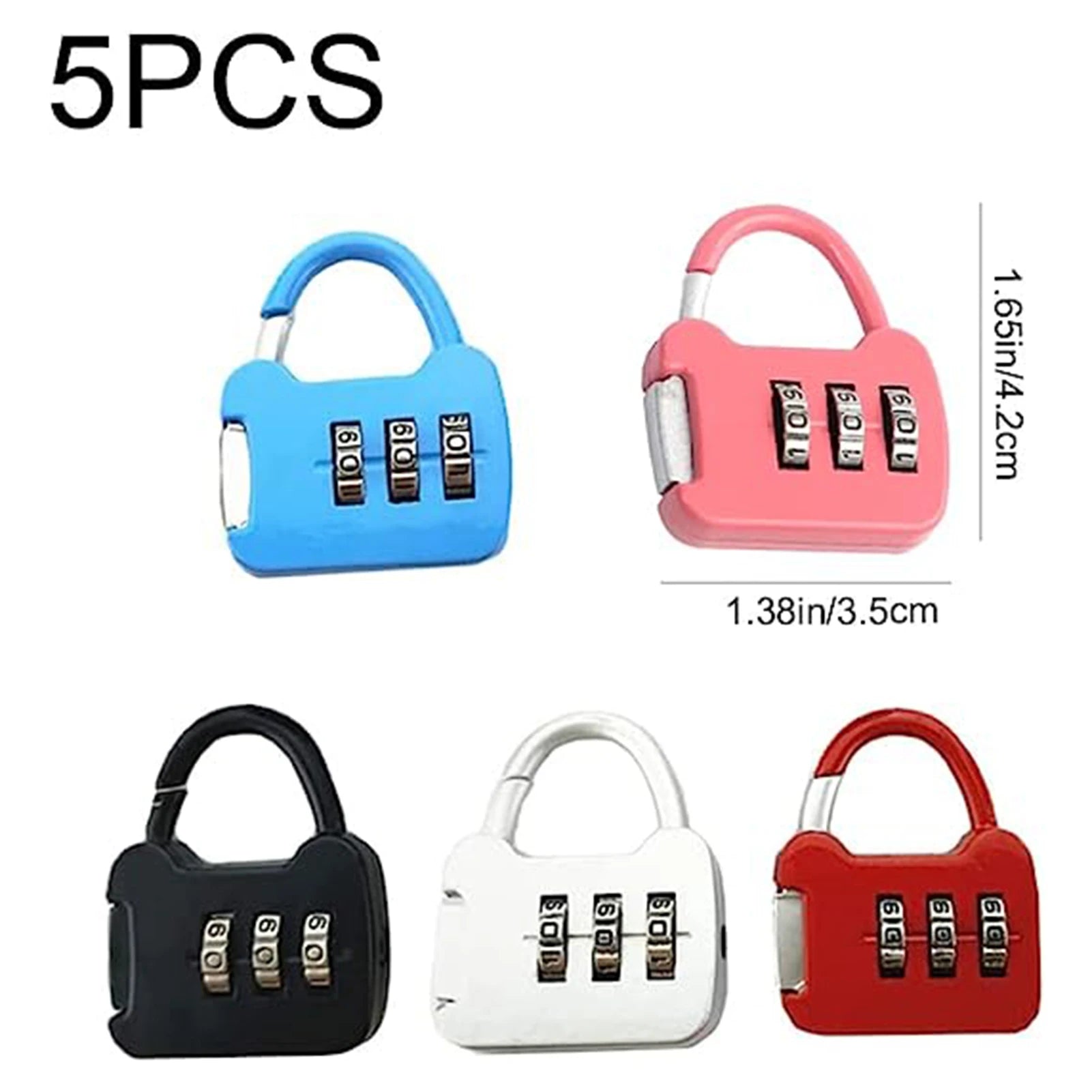 Mini Padlock 3 Digits Code Combination Password Security Lock for Dormitory Cabinet Outdoor Traveling Backpack Zipper Lock 1Pc