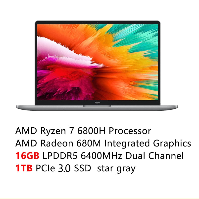 Xiaomi RedmiBook Pro 14 2022 Laptop AMD Ryzen R5 6600H/R7 6800H AMD Radeon 680M 16G RAM 512G/1T SSD 14Inch 2.5K 120Hz Notebook