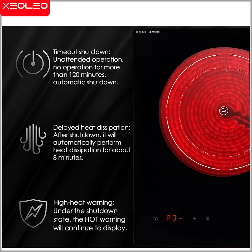 XEOLEO Commercial Embedded Household Single-head Induction Cooker with Timing Kitchen Cuisine Hot Pot/Steam Cooking Equipment