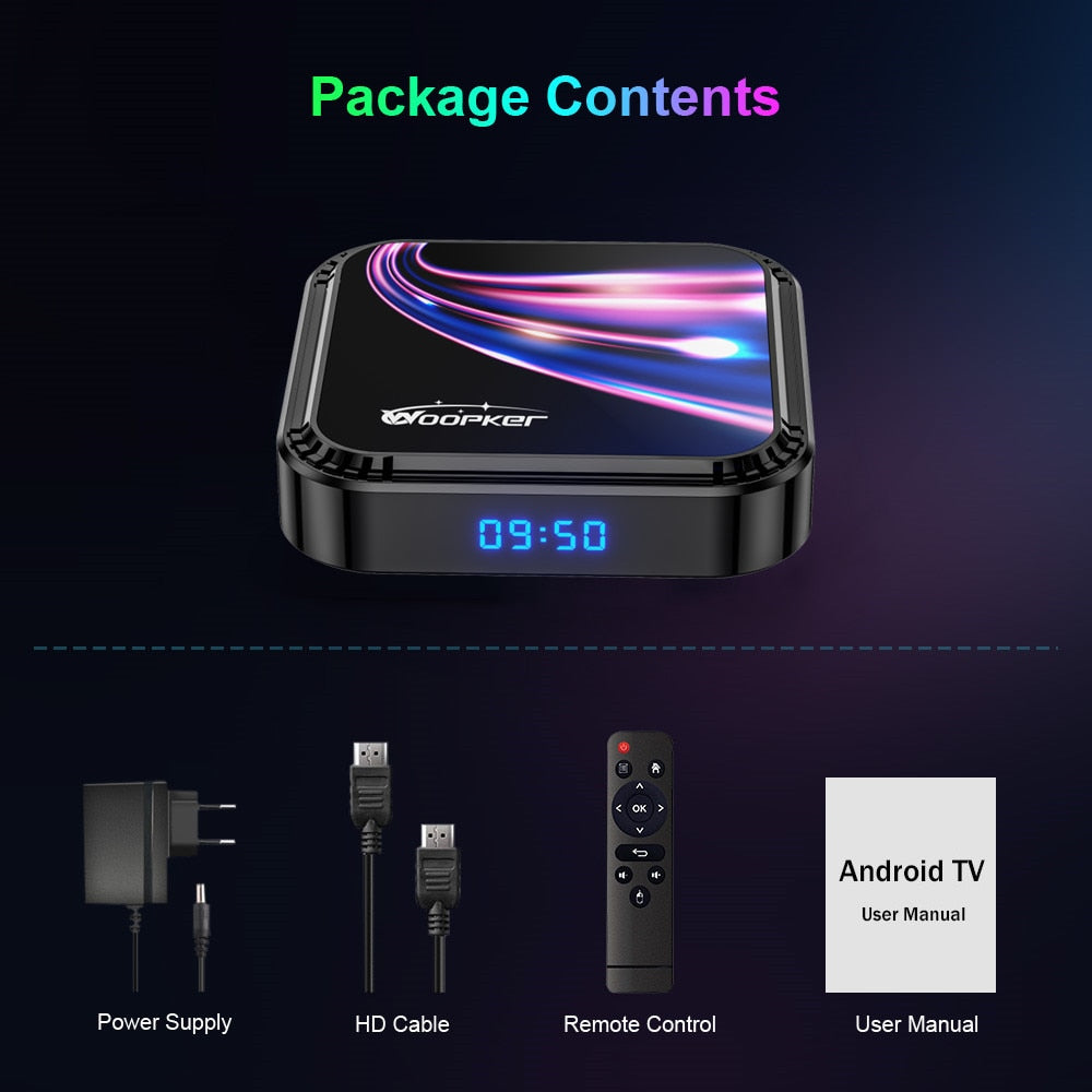 Woopker 2023 Android 13 TV Box K52 Rockchip RK3528 Smart TVBox Support 8K Wifi6 BT5.0 YouTube Google Voice Assistant Set Top Box