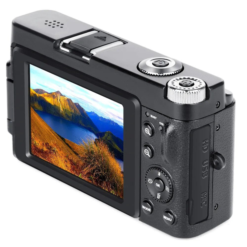 2023 High-Definition Digital Camera 24MP Camera 16X Digital Zoom Rotatable Screen Full 1080P SLR Camera Travel Selfie Video