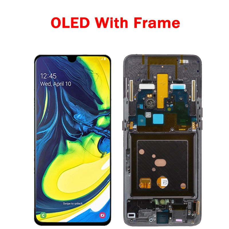 6.7''Original For Samsung Galaxy A80 A805 A805F LCD display Touch Screen Digitizer Assembly with Fingerprint For Samsung A90 LCD