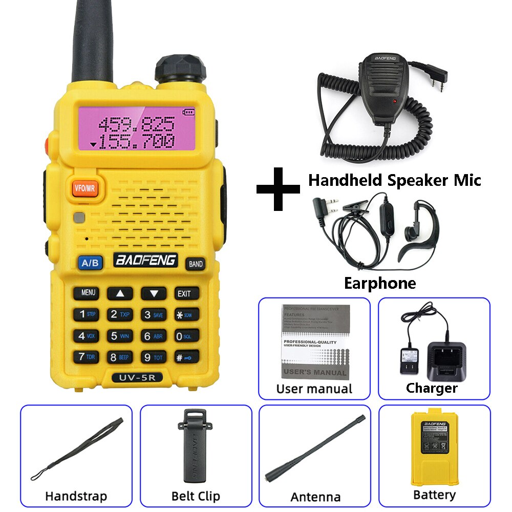 BaoFeng UV 5R Walkie-Talkie Portable FM cb Radio Stations Transceiver Wireless Set Dualband Long Range Two Way Radio For Hunting