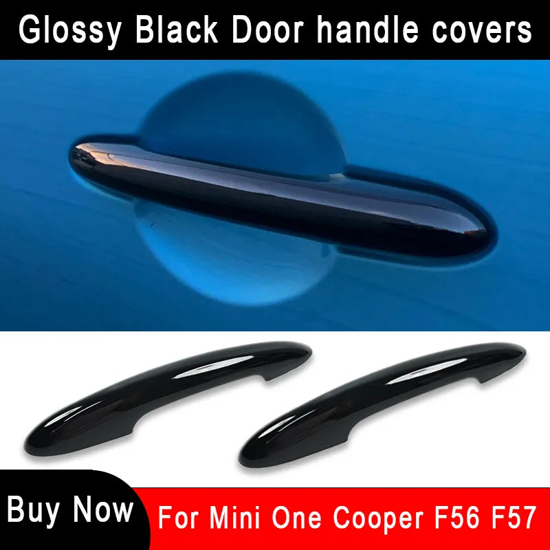 2PCS In Set Gloss Black Door Handle Cover Sticker Trim For MINI Cooper S JCW F56 F57 Car-Styling Exterior Parts Accessories