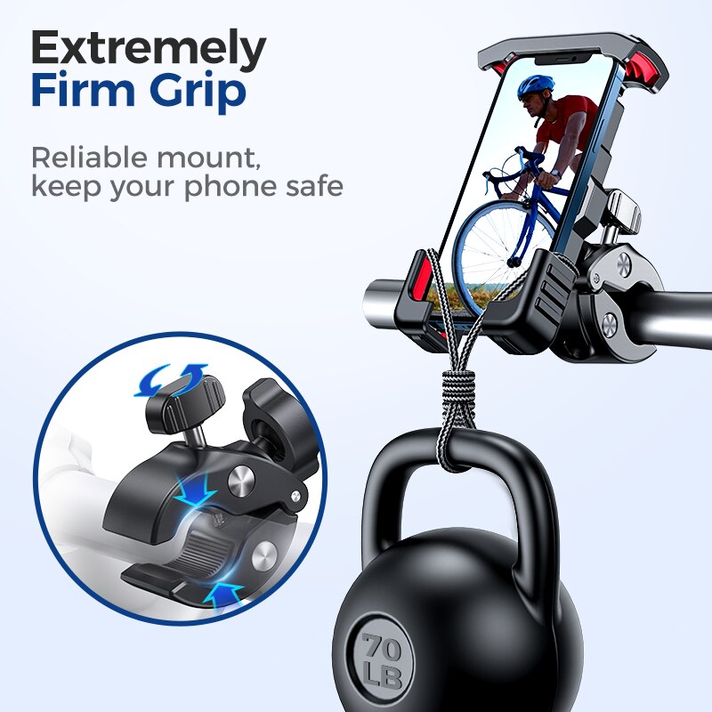 Joyroom Motorcycle Bike Phone Holder Mount,15s One-Push Quickly Install,1s Automatically Lock & Release,Widely for phone4.7"-7''