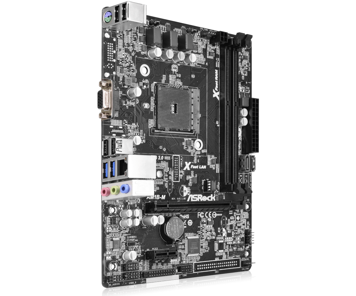 AM1 Motherboard ASRock AM1B-M Integrated AMD Radeon R3 2×DDR3 16GB PCI-E 2.0 SATA III USB3.0 Mini-ITX