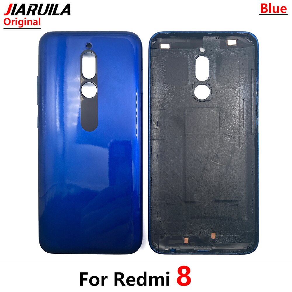 Original Battery Back Cover Rear Door Housing Case Replacement With Power Volume Side Button Key For Xiaomi Redmi 8 8A With LOGO