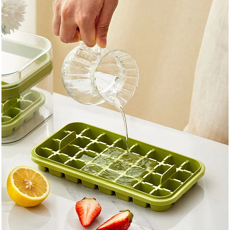 Press The Ice Cube Mold with One Click To Detach The Household Refrigerator Ice Box Self Made Ice Grid Food Grade Press Ice