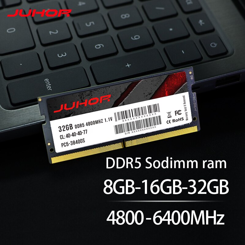 JUHOR Memoria Ram DDR5 8GB 16GB 4800MHz 8GBX2 16GBX2  5600MHz  So-DIMM Laptop Gaming Memory Ram